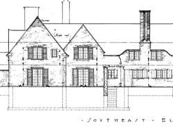 [House for R. Sturgis Ingersoll, Esq., Penllyn, Pa.]  [Ingersoll, R. Sturgis,]  [interior and exterior elevations]  (Mellor and Meigs, architects, 1/21/1916)   Mellor, Meigs & Howe Collection, Athenaeum of Philadelphia.  Local ID #: MAM087 003  